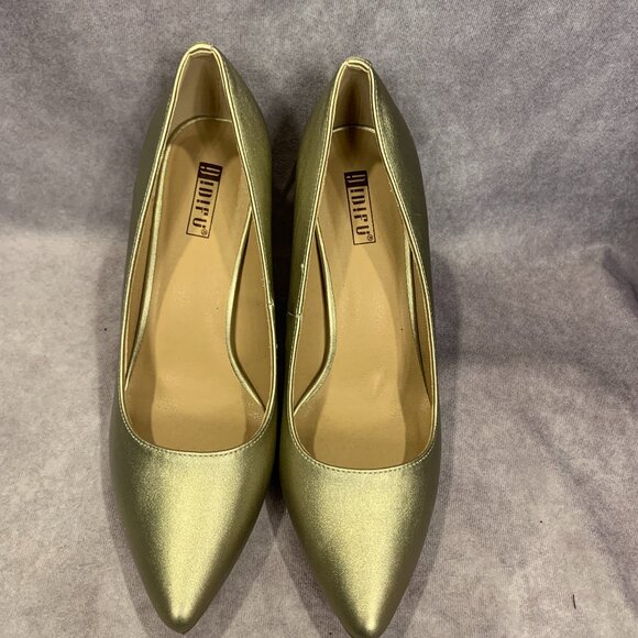 IDIFU Shoes - IDIFU 4 Inch Chunky Block Heels, Closed Pointed Toe Pumps